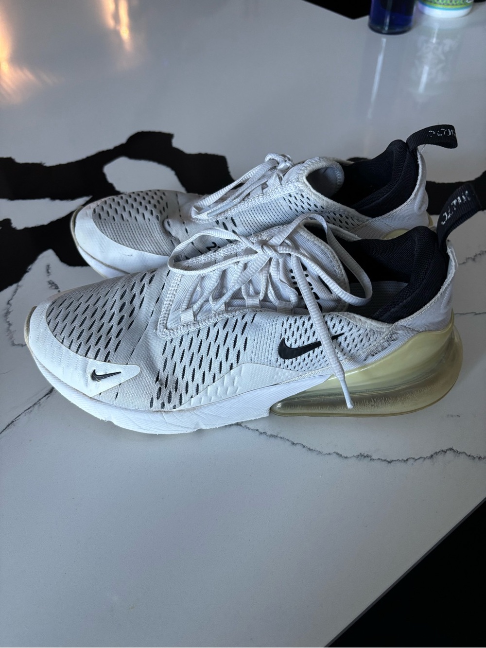 Nike White and Black Mesh Running Sneakers - Picture 2 of 6